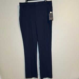 NYDJ Pants Womens 16 Navy Straight Slimming Fit Lift Tuck Trousers Career NWT